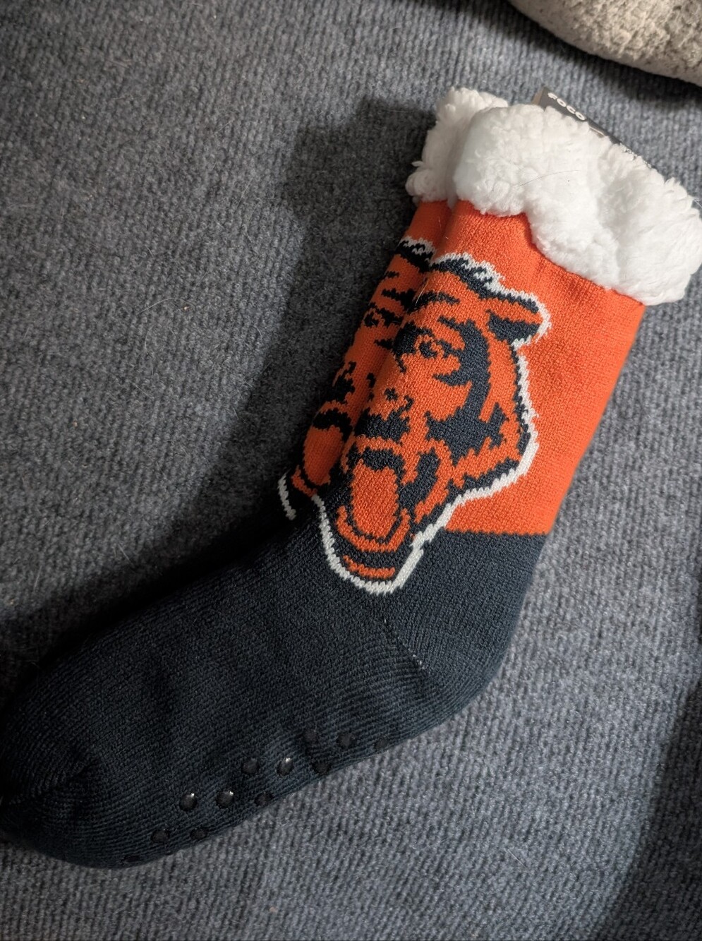 Team Chicago Bears, Orange & Black PLUSH Lined Socks - NWT